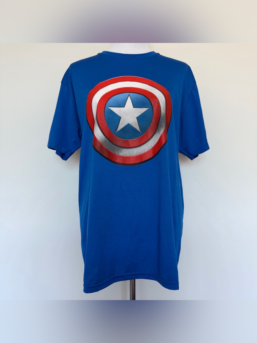Marvel Captain America T-Shirt Mens Large Blue Red Disney Avengers